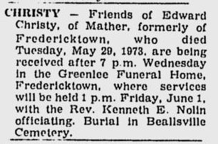 Edward Christy obit